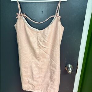 Bianca Nygard Pink linen mini dress size 6